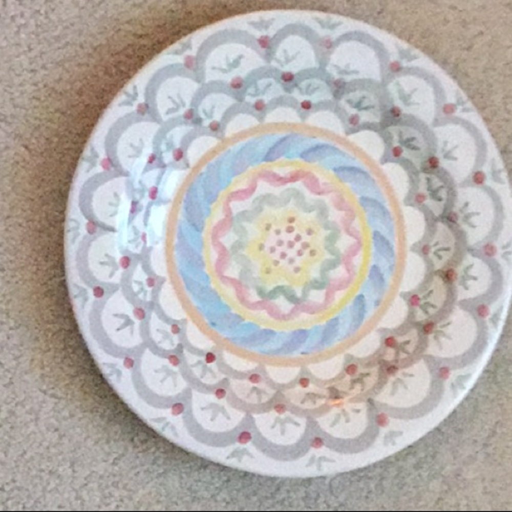 Retired Mackenzie Childs ceramic dinner plate.